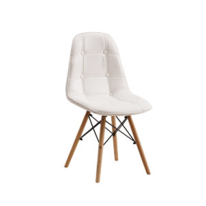 Стілець ДЖАСТІН, шкірзам білий (М)