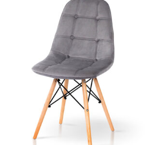 Стілець ДЖАСТІН, велюр сірий (М)